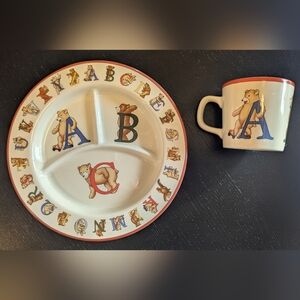 Tiffany & Co. Children's Alphabet Bears Plate and Mug Set | 1994